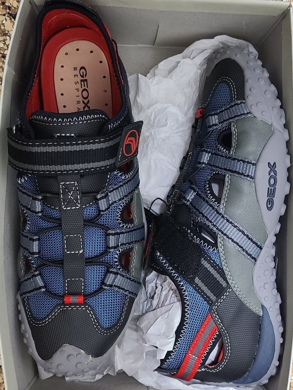 Geox Men’s Blue & Gray Outdoor Mesh Sneakers